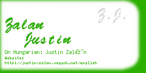 zalan justin business card